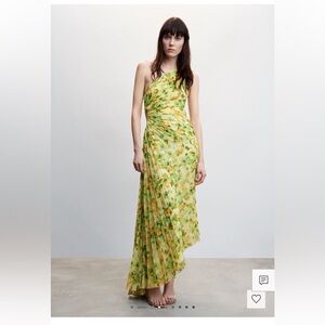 Mango Asymetrical Pleated Dress